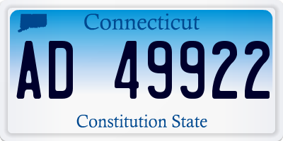 CT license plate AD49922