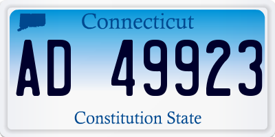 CT license plate AD49923