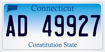 CT license plate AD49927