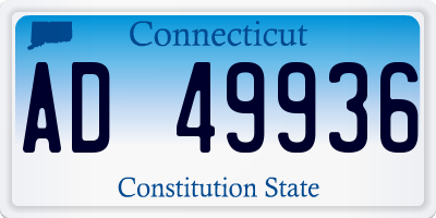 CT license plate AD49936