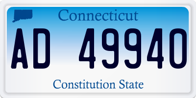 CT license plate AD49940
