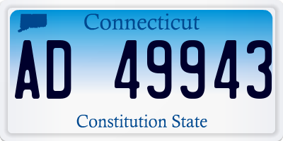 CT license plate AD49943
