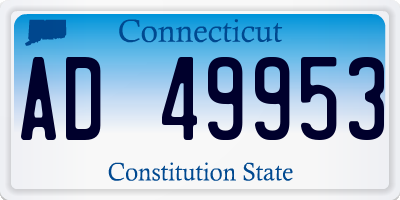 CT license plate AD49953