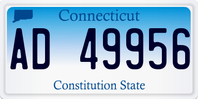 CT license plate AD49956