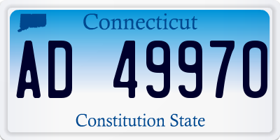 CT license plate AD49970