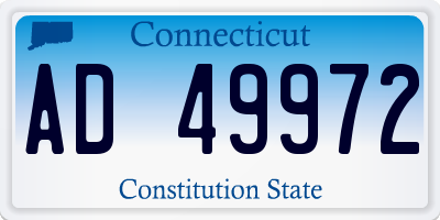 CT license plate AD49972
