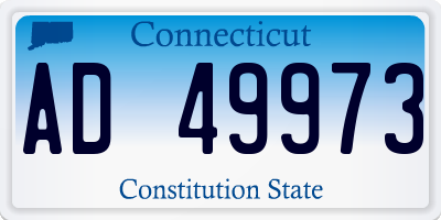 CT license plate AD49973