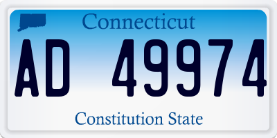 CT license plate AD49974