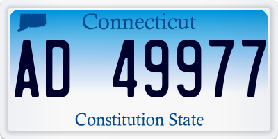 CT license plate AD49977