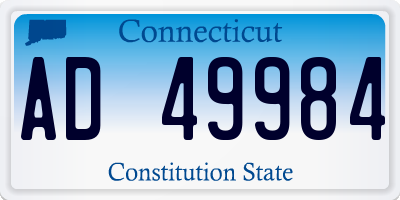 CT license plate AD49984