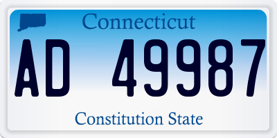 CT license plate AD49987