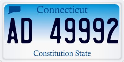 CT license plate AD49992