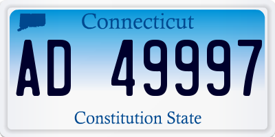 CT license plate AD49997