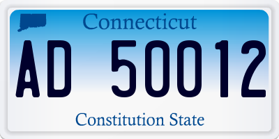 CT license plate AD50012