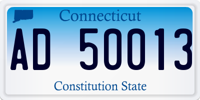 CT license plate AD50013