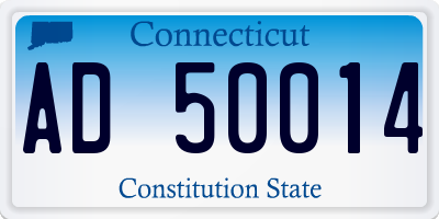 CT license plate AD50014