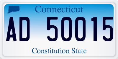 CT license plate AD50015