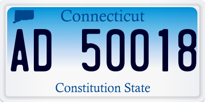 CT license plate AD50018