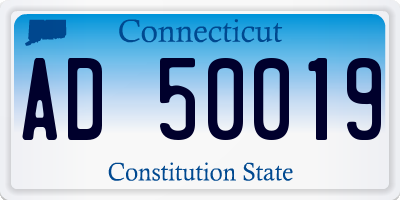 CT license plate AD50019