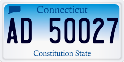 CT license plate AD50027