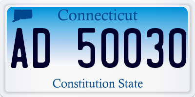 CT license plate AD50030