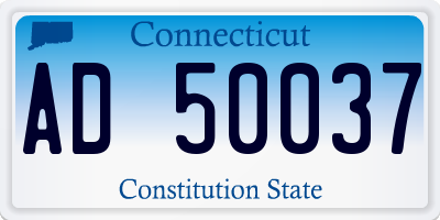 CT license plate AD50037