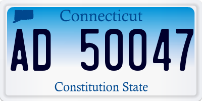 CT license plate AD50047
