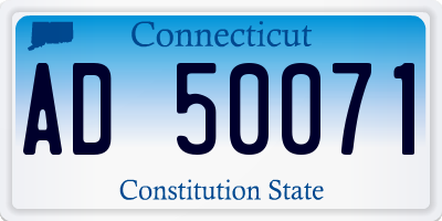 CT license plate AD50071