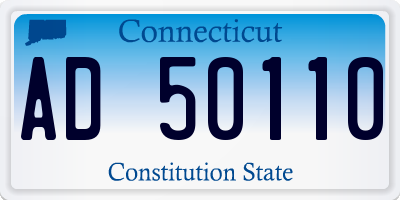 CT license plate AD50110