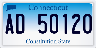 CT license plate AD50120