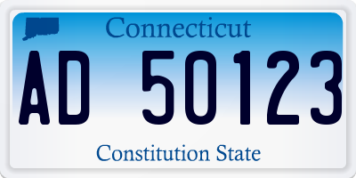 CT license plate AD50123