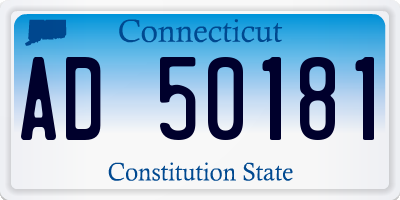 CT license plate AD50181