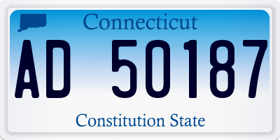 CT license plate AD50187