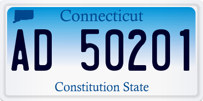 CT license plate AD50201