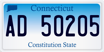 CT license plate AD50205