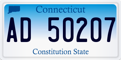 CT license plate AD50207