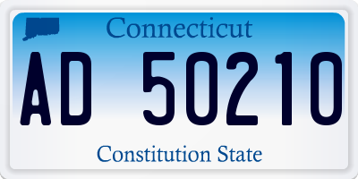 CT license plate AD50210