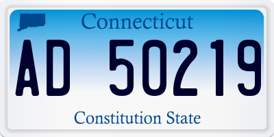 CT license plate AD50219