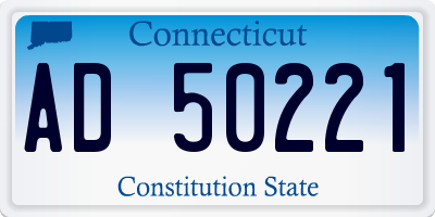CT license plate AD50221
