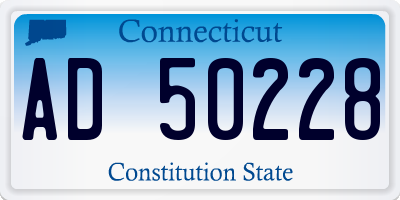 CT license plate AD50228