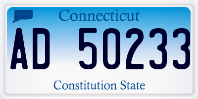 CT license plate AD50233