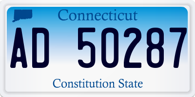 CT license plate AD50287