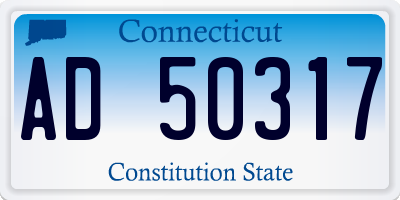 CT license plate AD50317