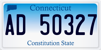 CT license plate AD50327