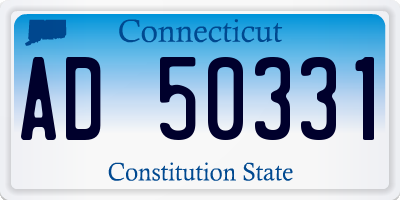 CT license plate AD50331