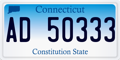 CT license plate AD50333