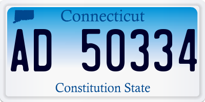 CT license plate AD50334