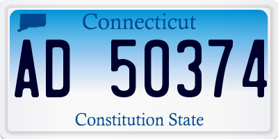 CT license plate AD50374
