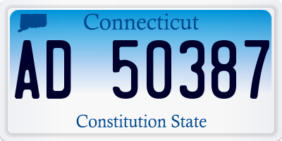 CT license plate AD50387