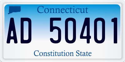 CT license plate AD50401